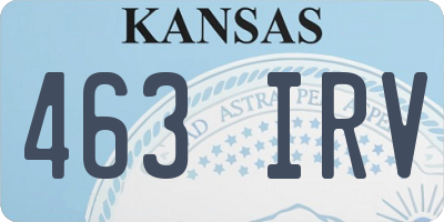KS license plate 463IRV