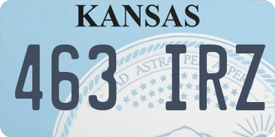 KS license plate 463IRZ
