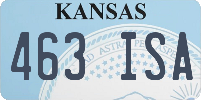 KS license plate 463ISA