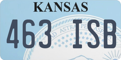 KS license plate 463ISB