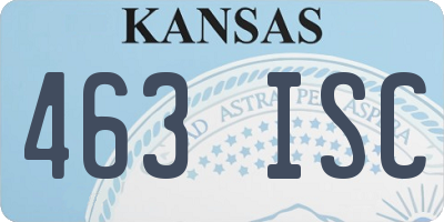 KS license plate 463ISC