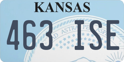KS license plate 463ISE