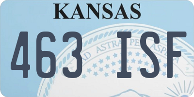 KS license plate 463ISF