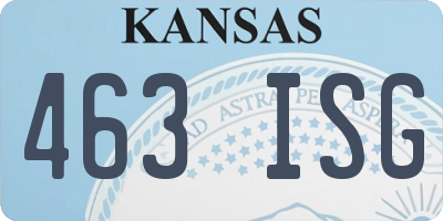 KS license plate 463ISG