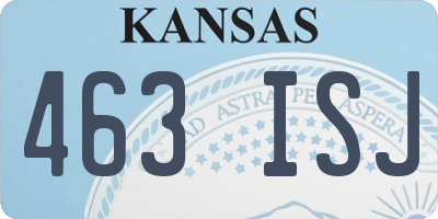 KS license plate 463ISJ