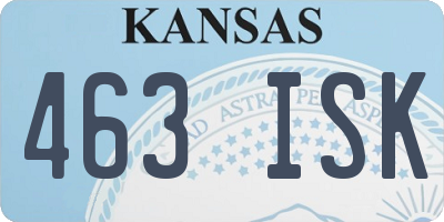 KS license plate 463ISK