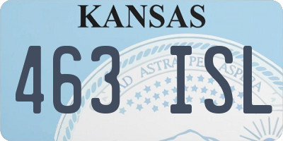 KS license plate 463ISL