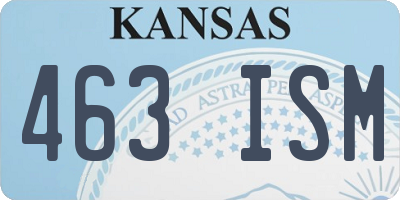 KS license plate 463ISM