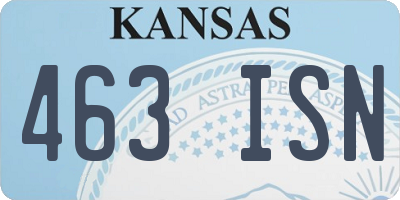 KS license plate 463ISN