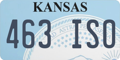 KS license plate 463ISO