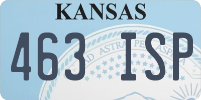 KS license plate 463ISP