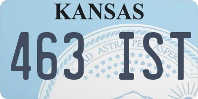 KS license plate 463IST