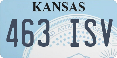 KS license plate 463ISV