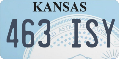 KS license plate 463ISY