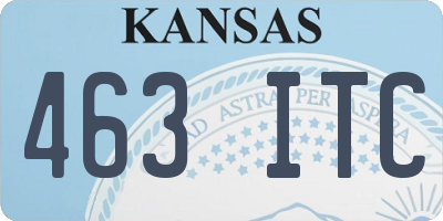 KS license plate 463ITC