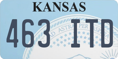 KS license plate 463ITD