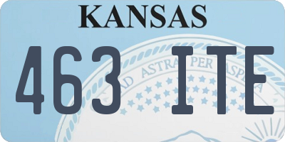 KS license plate 463ITE