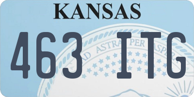 KS license plate 463ITG