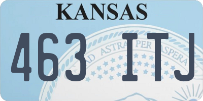 KS license plate 463ITJ