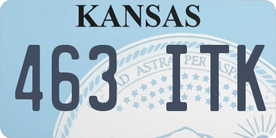 KS license plate 463ITK