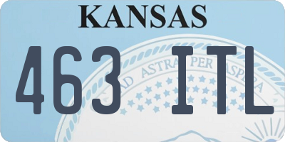 KS license plate 463ITL