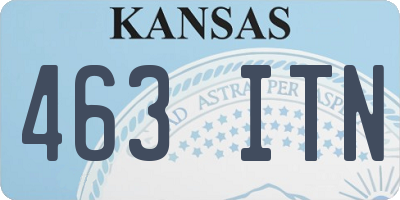 KS license plate 463ITN