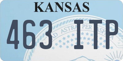 KS license plate 463ITP
