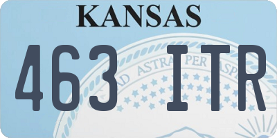 KS license plate 463ITR
