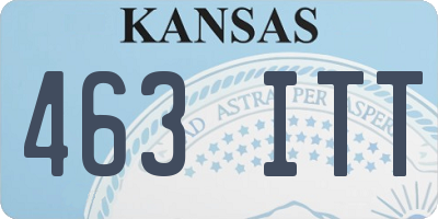 KS license plate 463ITT