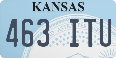 KS license plate 463ITU