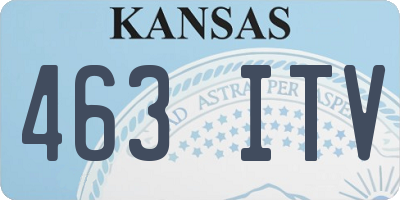 KS license plate 463ITV