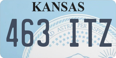 KS license plate 463ITZ