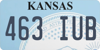 KS license plate 463IUB