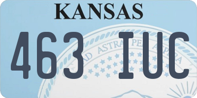 KS license plate 463IUC