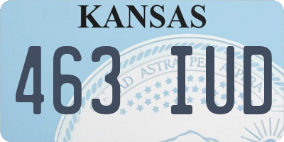 KS license plate 463IUD