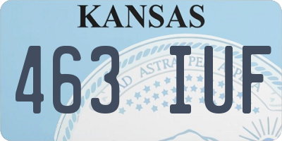 KS license plate 463IUF