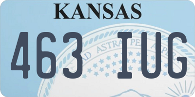 KS license plate 463IUG