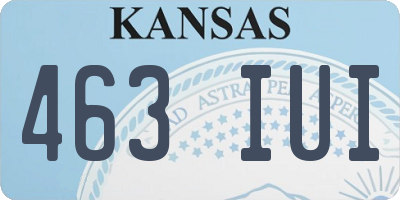 KS license plate 463IUI