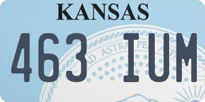 KS license plate 463IUM