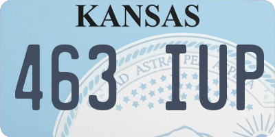 KS license plate 463IUP