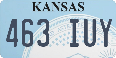 KS license plate 463IUY
