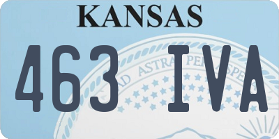 KS license plate 463IVA