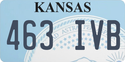 KS license plate 463IVB