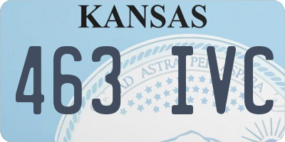 KS license plate 463IVC