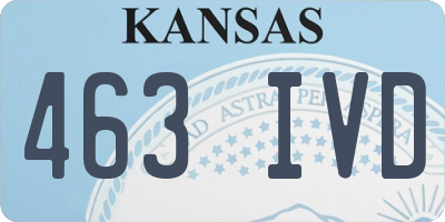 KS license plate 463IVD