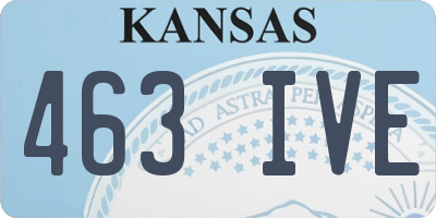 KS license plate 463IVE