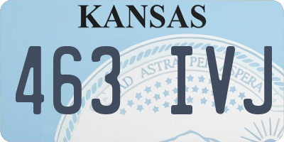 KS license plate 463IVJ