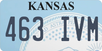 KS license plate 463IVM