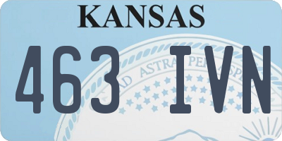 KS license plate 463IVN
