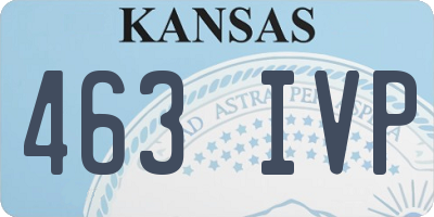 KS license plate 463IVP